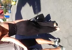 Asiatice tanga în a vedea prin rochie neagră futute in parc